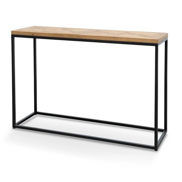 Percy Console Table - European Knotty Oak and Peppercorn by Interior Secrets - AfterPay Available