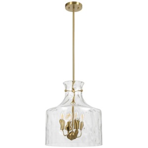 Perron Modern Pendant Hanging Lamp Light Metal Glass Antique Gold Satin