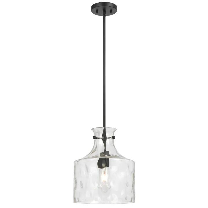 Perron Modern Pendant Hanging Lamp Light Metal Glass Black Matte