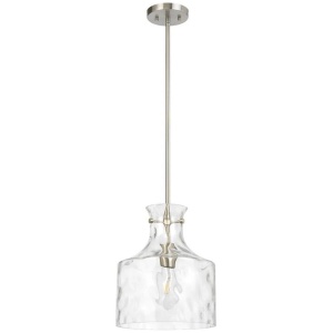 Perron Modern Pendant Hanging Lamp Light Metal Glass Nickel Matte