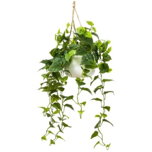 Philo Bush Artificial Fake Hanging Planter 100cm Decorative W/ Rope - Green