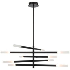 Pinta Contemporary Pendant Hanging Lamp Light Metal Acrylic Black Matte