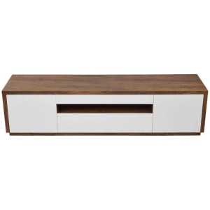 Pippa TV Stand Cabinet Entertainment Unit 2.2m - Antique Oak / High Gloss White