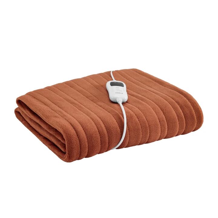 Plush Electric Heated Throw Blanket - Rust, 160cm x 130cm