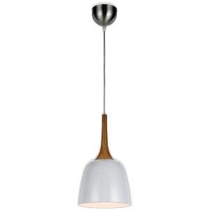 Polk Modern Pendant Hanging Lamp Light Metal White Oak Nickel