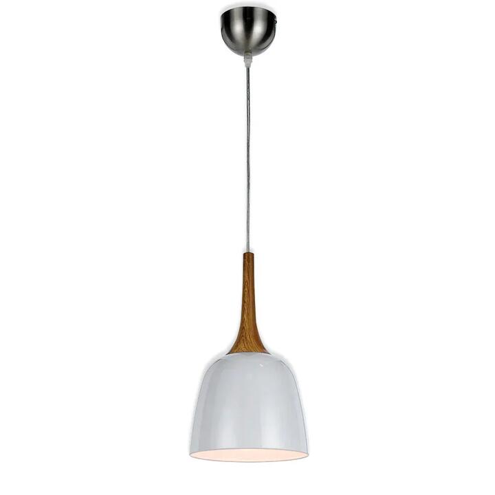 Polk Modern Pendant Hanging Lamp Light Metal White Oak Nickel