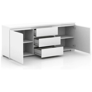 Porto Buffet Sideboard TV Stand Storage Cabinet Cupboard - High Gloss White