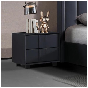 Prado Bedside Table MDF Construction Fabric Upholstery Iron Feet