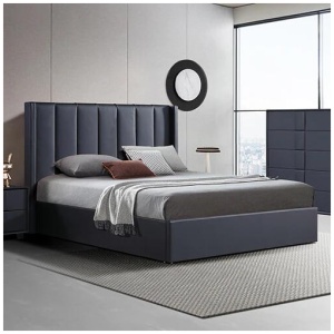 Prado Gas Lift Queen Bed Frame Non-woven Fabric MDF KD Slats