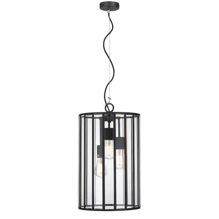 Pratt Modern Pendant Hanging Lamp Light Glass Solid Brass Clear Black