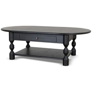 Primrose 1.4m Oval Coffee Table - Black by Interior Secrets - AfterPay Available