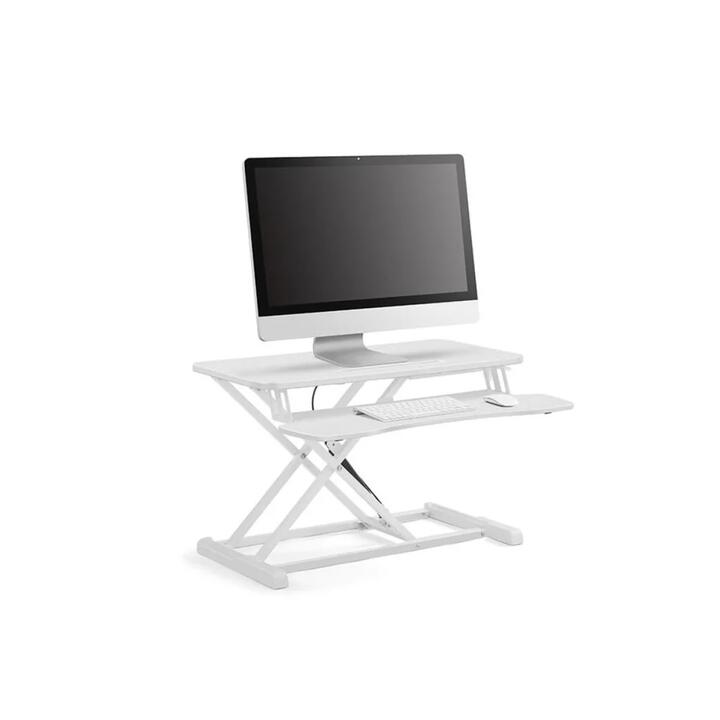 Pro Height Adjustable Sit Stand Computer Work Task Study Office Desk Riser - White, Medium