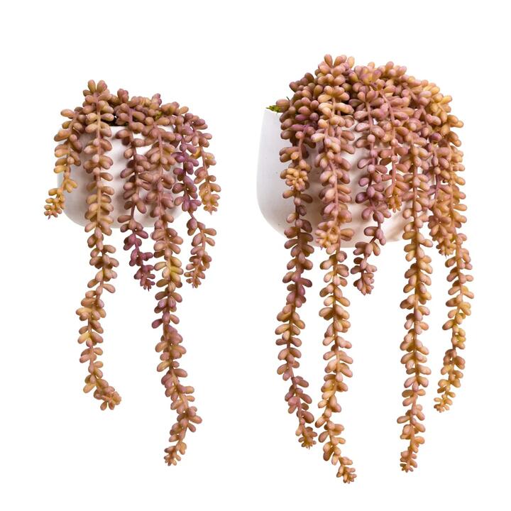 Purple Hanging Pearl Artificial Fake Plant Decorative In Pot Set