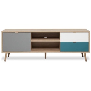 Queen Scandinavian Lowline Entertainment Unit TV Stand 150cm - Sonoma Oak
