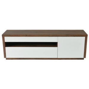Queenie TV Stand Cabinet Entertainment Unit 1.68m - Antique Oak / High Gloss White