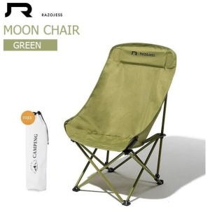 RAZOJESS Enlarged Moon Chair for Outdoor Camping Fishing Picnic Green