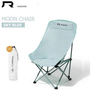 RAZOJESS Enlarged Moon Chair for Outdoor Camping Fishing Picnic Sky Blue