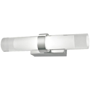 ROME Wall Light Interior Surface Mounted Up/Down 2x1W Tubular Satin Chrome 3000K Clear and Frosted 230LM