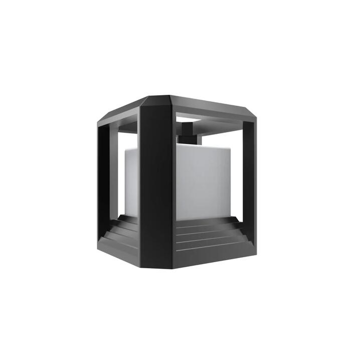 RUBIK Wall Light Surface Mounted 20W Square Matte Black 3000K IP65 4 x Opal Diffuser 850LM