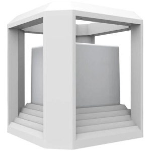 RUBIK Wall Light Surface Mounted 20W Square Matte White 3000K IP65 4 x Opal Diffuser 850LM