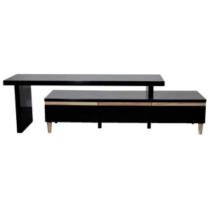 Rachael Extendable TV Stand Cabinet Entertainment Unit - Black