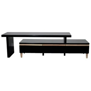 Rachael Extendable TV Stand Cabinet Entertainment Unit - Black