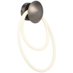 Rafi Contemporary Wall Lamp Light Metal Silicon Fabric Gun Metal Matte