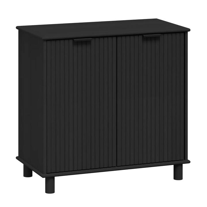 Randy 2-Door Sideboard Cupboard Storage Cabinet Woodgrain Black