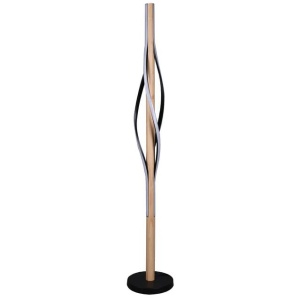 Randy Sleek Curvy LED Standing Floor Light Lamp Black/Wood