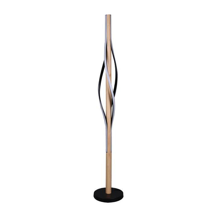 Randy Sleek Curvy LED Standing Floor Light Lamp Black/Wood