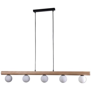 Randy Wood Grain Finish Hanging Pendant Light Lamp Black/Wood