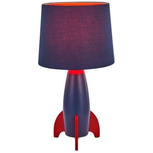 Ravi Rocketship Design Kids Table Lamp Light Navy Blue