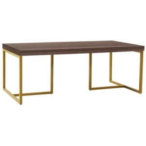 Rectangular Coffee Table Metal Frame - Grey & Gold