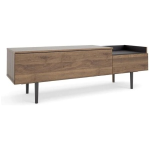 Remy Low Buffet Unit Sideboard Storage cabinet W/ 2-Drawers - Walnut