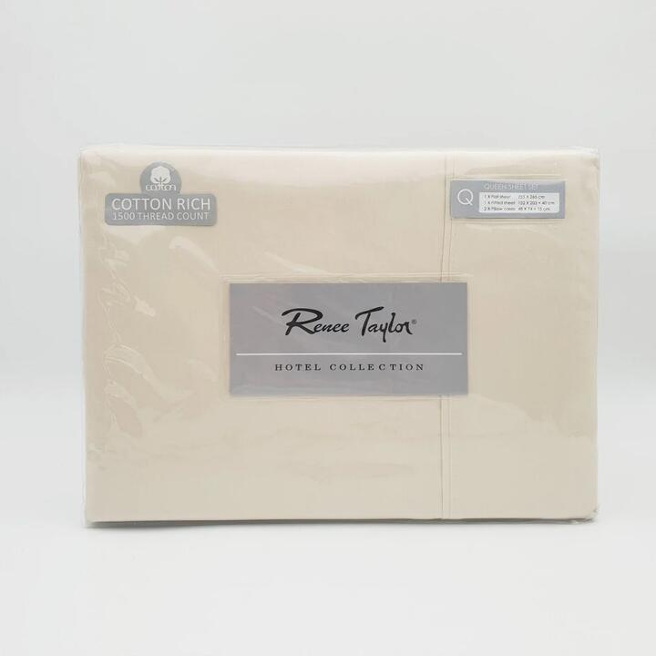 Renee Taylor 1500 Thread count Cotton Blend Sheet sets King Ivory