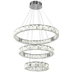 Rias Modern Pendant Hanging Lamp Light Crystal Stainless Steel Chrome Gloss