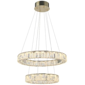 Rias Modern Pendant Hanging Lamp Light Crystal Stainless Steel Gold Gloss