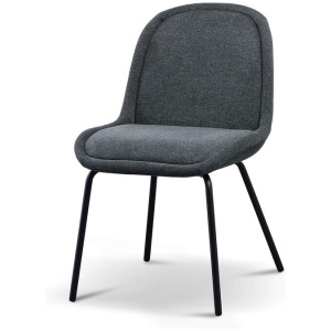 Robles Fabric Dining Chair - Charcoal Grey - Last One by Interior Secrets - AfterPay Available