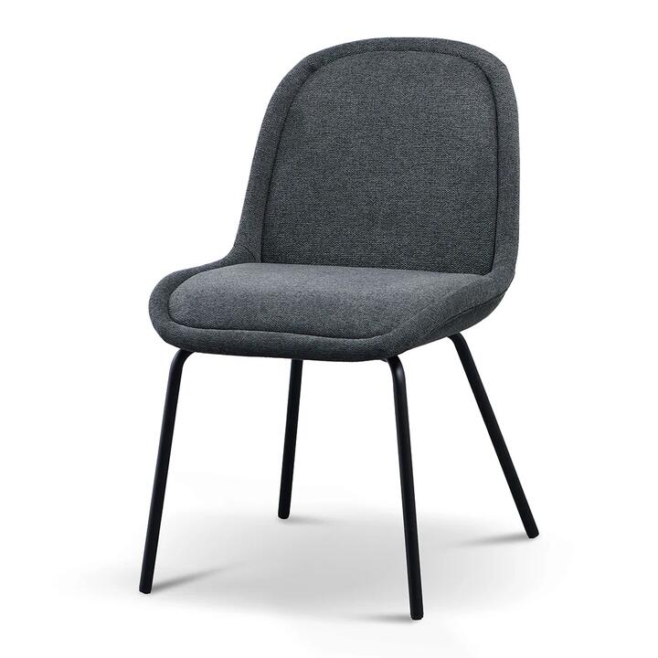 Robles Fabric Dining Chair - Charcoal Grey - Last One by Interior Secrets - AfterPay Available