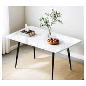 Ronaly & Grey Rectangular Dining Table White