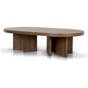 Roshan 1.3m Pill Shape Coffee Table - Caramel Oak by Interior Secrets - AfterPay Available