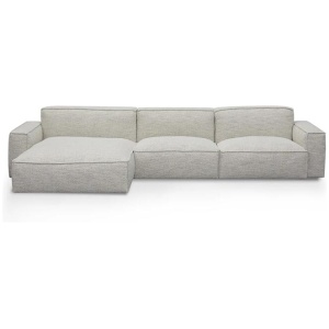 Roshil Left Chaise Fabric Sofa - Fog Grey by Interior Secrets - AfterPay Available