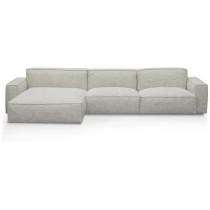 Roshil Left Chaise Fabric Sofa - Fog Grey by Interior Secrets - AfterPay Available