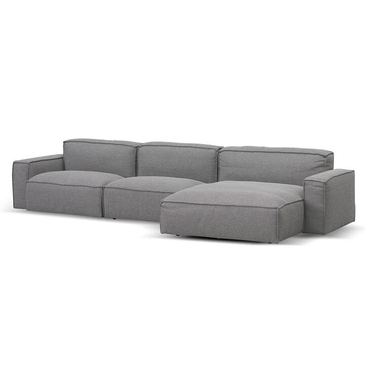 Roshil Right Chaise Sofa - Graphite Grey by Interior Secrets - AfterPay Available
