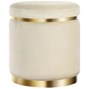 Round Velvet Foot Stool Ottoman Foot Rest Pouf Pouffe Padded Seat Footstool