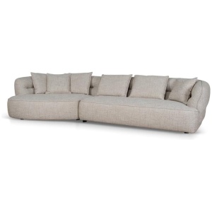 Rowe Left Chaise Sofa - Pale Beige by Interior Secrets - AfterPay Available