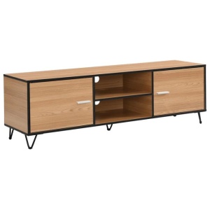 Roy TV Stand Entertainment Unit W/ 2-Doors - Oak/Black