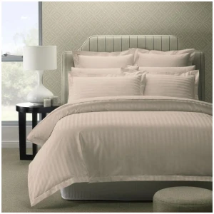 Royal Comfort 1200 Thread count Damask Stripe Cotton Blend Quilt Cover Sets King Silver