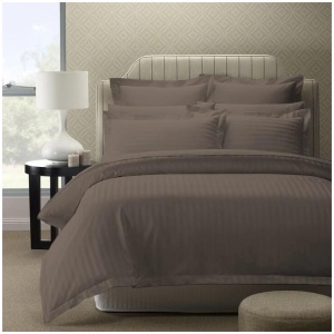 Royal Comfort 1200 Thread count Damask Stripe Cotton Blend Quilt Cover Sets Queen Pewter
