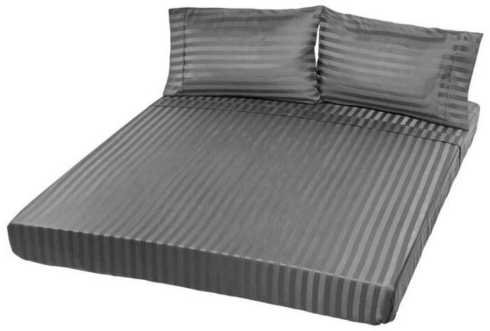 Royal Comfort 1200 Thread count Damask Stripe Cotton Blend sheet sets Queen Charcoal Grey